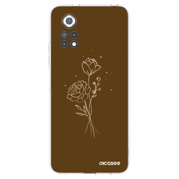 Picasee Xiaomi Poco X4 Pro 5G Hülle - Transparentes Silikon - Brown flowers