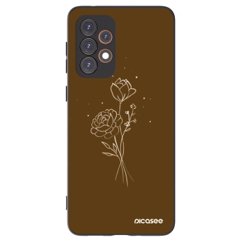 Picasee Samsung Galaxy A33 5G A336 Hülle - Schwarzes Silikon - Brown flowers