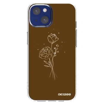 Picasee Apple iPhone 14 Hülle - Transparentes Silikon - Brown flowers