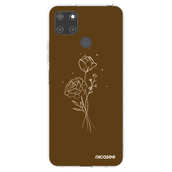 Picasee Realme C21Y Hülle - Transparentes Silikon - Brown flowers