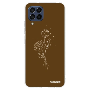 Picasee Samsung Galaxy M53 5G Hülle - Transparentes Silikon - Brown flowers