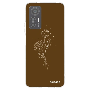 Picasee Xiaomi 12 Lite Hülle - Transparentes Silikon - Brown flowers
