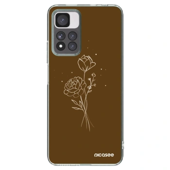 Picasee Xiaomi Redmi Note 11 Pro+ 5G Hülle - Transparentes Silikon - Brown flowers