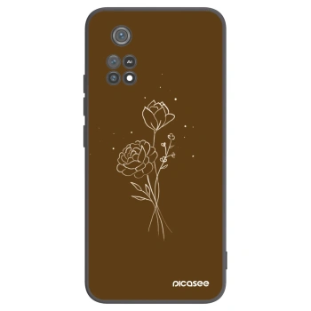 Picasee Xiaomi Poco M4 Pro Hülle - Schwarzes Silikon - Brown flowers