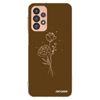 Picasee Samsung Galaxy A23 A236B 5G Hülle - Transparentes Silikon - Brown flowers