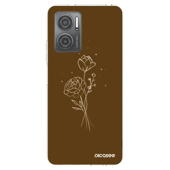 Picasee Xiaomi Redmi 10 5G Hülle - Transparentes Silikon - Brown flowers