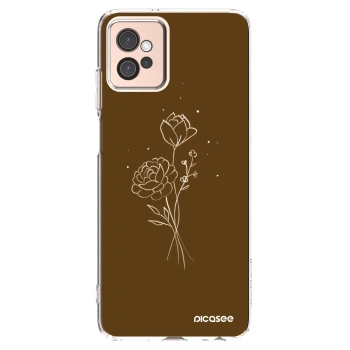 Picasee Motorola Moto G32 Hülle - Transparentes Silikon - Brown flowers