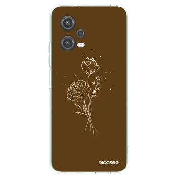Picasee Xiaomi Poco X5 Hülle - Transparentes Silikon - Brown flowers