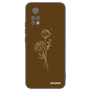 Picasee Xiaomi Redmi Note 11S 5G Hülle - Schwarzes Silikon - Brown flowers