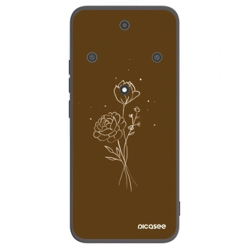 Picasee Honor Magic5 Lite 5G Hülle - Schwarzes Silikon - Brown flowers