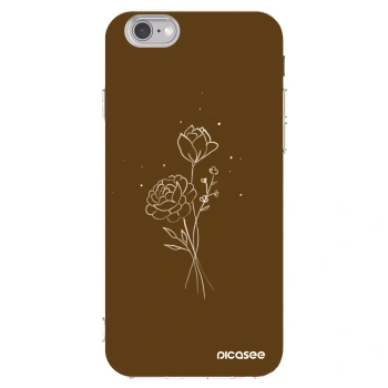 Picasee Apple iPhone 6/6S Hülle - Transparentes Silikon - Brown flowers