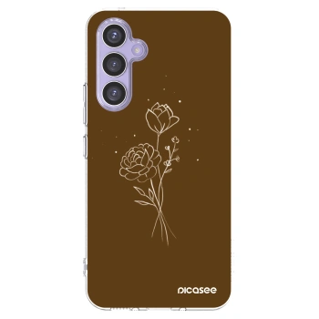 Picasee Samsung Galaxy A54 5G A546B Hülle - Transparentes Silikon - Brown flowers