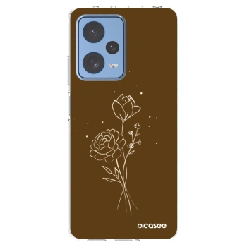 Picasee Xiaomi Redmi Note 12 Pro 5G Hülle - Transparentes Silikon - Brown flowers