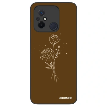 Hülle für Xiaomi Redmi 12C - Brown flowers