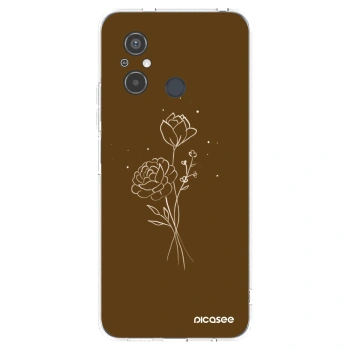Picasee Xiaomi Redmi 12C Hülle - Transparentes Silikon - Brown flowers
