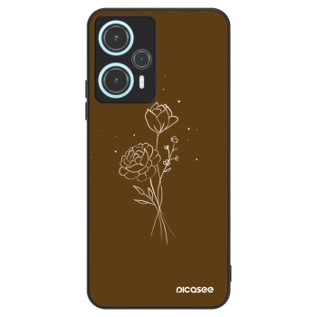 Hülle für Xiaomi Poco F5 - Brown flowers
