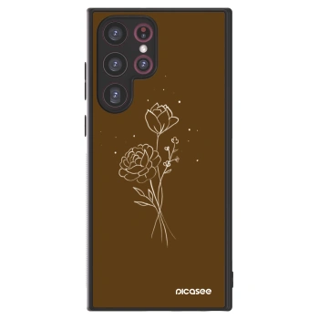 Picasee ULTIMATE CASE PowerShare für Samsung Galaxy S22 Ultra 5G - Brown flowers
