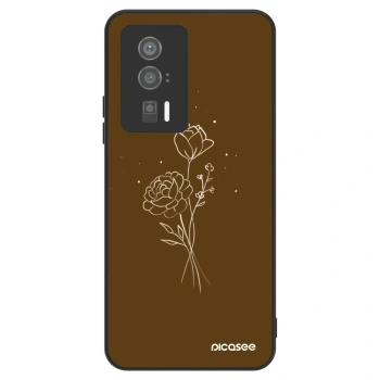 Hülle für Xiaomi Poco F5 Pro 5G - Brown flowers
