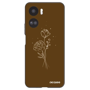 Picasee Honor 90 Lite 5G Hülle - Schwarzes Silikon - Brown flowers