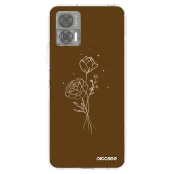 Picasee Motorola Edge 30 Neo Hülle - Transparentes Silikon - Brown flowers