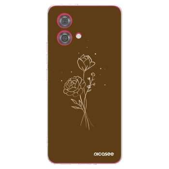 Picasee Motorola Moto G84 5G Hülle - Transparentes Silikon - Brown flowers