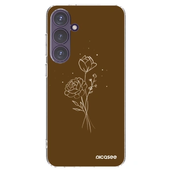 Picasee Samsung Galaxy S24+ S926B 5G Hülle - Transparentes Silikon - Brown flowers