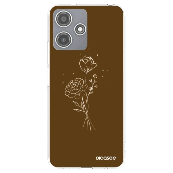 Picasee Xiaomi Redmi 12 5G Hülle - Transparentes Silikon - Brown flowers