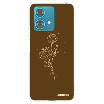 Picasee Motorola Edge 40 Neo Hülle - Transparentes Silikon - Brown flowers