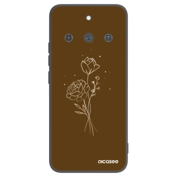 Picasee Realme 11 Pro+ Hülle - Schwarzes Silikon - Brown flowers