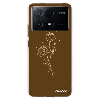Picasee Xiaomi Poco X6 Pro Hülle - Transparentes Silikon - Brown flowers