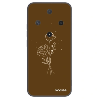 Picasee Honor Magic6 Lite 5G Hülle - Schwarzes Silikon - Brown flowers