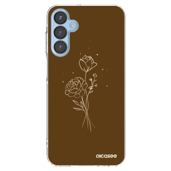 Picasee Samsung Galaxy A15 A156B 5G Hülle - Transparentes Silikon - Brown flowers
