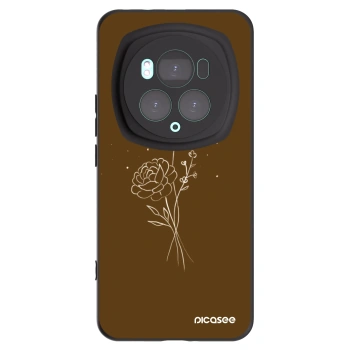 Picasee Honor Magic6 Pro Hülle - Schwarzes Silikon - Brown flowers