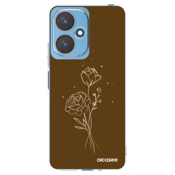 Picasee Xiaomi Redmi 13C 5G Hülle - Transparentes Silikon - Brown flowers