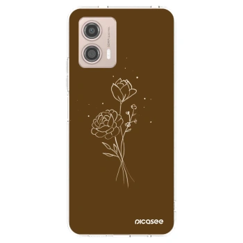 Picasee Motorola Moto G53 5G Hülle - Transparentes Silikon - Brown flowers
