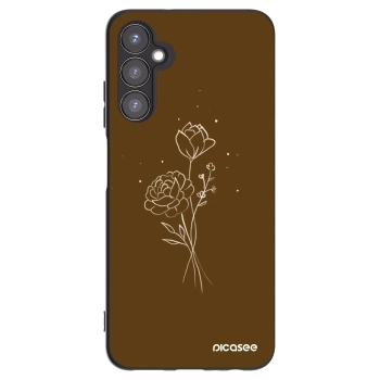 Picasee Samsung Galaxy A05s A057G Hülle - Schwarzes Silikon - Brown flowers