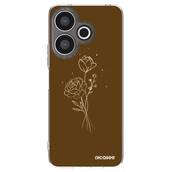 Picasee Xiaomi Redmi 13 4G Hülle - Transparentes Silikon - Brown flowers