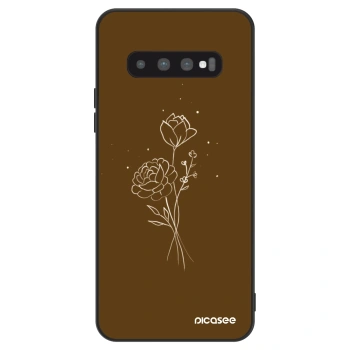 Hülle für Samsung Galaxy S10 Plus G975 - Brown flowers