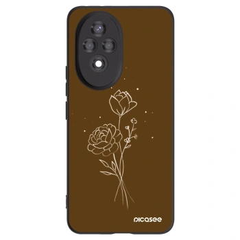 Picasee Honor 200 Pro 5G Hülle - Schwarzes Silikon - Brown flowers