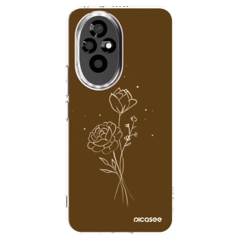 Picasee Honor 200 Pro 5G Hülle - Transparentes Silikon - Brown flowers