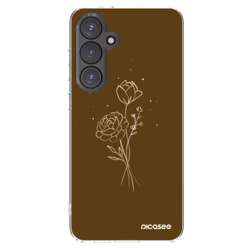 Picasee Samsung Galaxy S24 FE S721B Hülle - Transparentes Silikon - Brown flowers