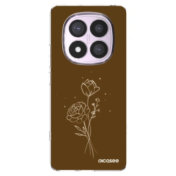 Picasee Xiaomi Redmi Note 14 Pro 5G Hülle - Transparentes Silikon - Brown flowers