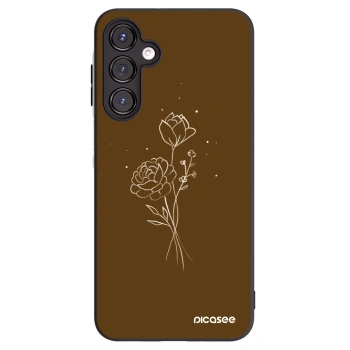 Picasee Samsung Galaxy A16 5G Hülle - Schwarzes Silikon - Brown flowers
