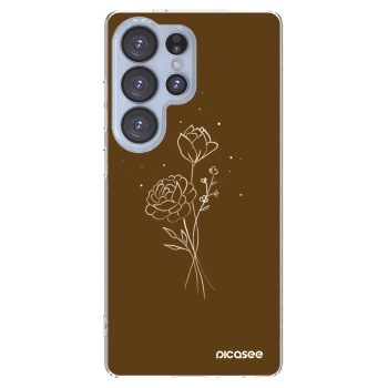 Picasee Samsung Galaxy S25 Ultra 5G Hülle - Transparentes Silikon - Brown flowers