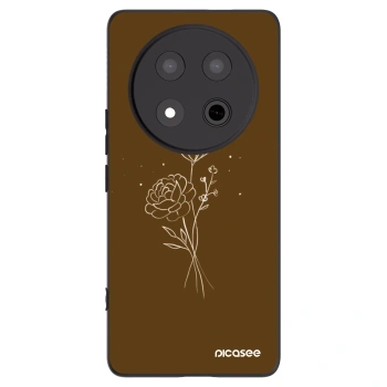 Picasee Honor Magic7 Lite 5G Hülle - Schwarzes Silikon - Brown flowers