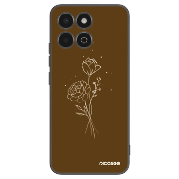 Picasee Honor 200 Smart 5G Hülle - Schwarzes Silikon - Brown flowers