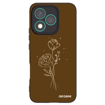 Picasee Honor 400 Lite 5G Hülle - Schwarzes Silikon - Brown flowers