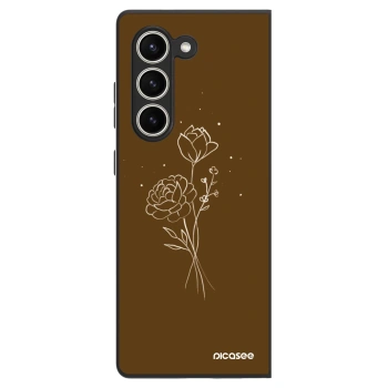 Hülle für Samsung Galaxy Z Fold5 5G - Brown flowers