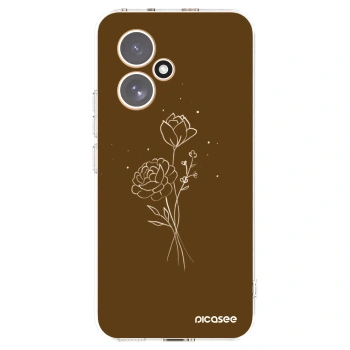 Picasee Honor 400 5G Hülle - Transparentes Silikon - Brown flowers