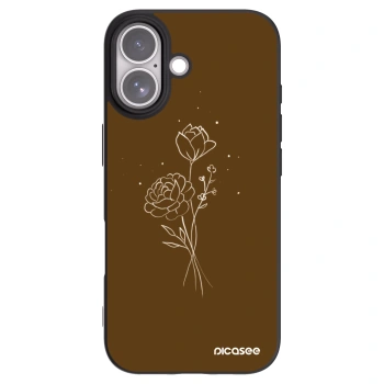 Picasee Apple iPhone 17 Hülle - Schwarzes Silikon - Brown flowers